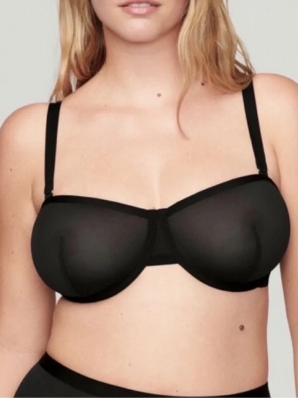 CUUP Black Sheer Balconette Underwire Bra